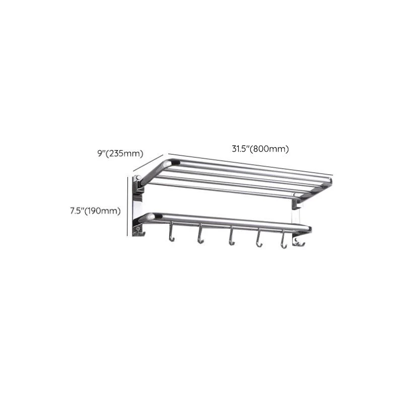 Juego de baño moderno con estante para baño/toallero, kit de accesorios de baño de cromo pulido Clearhalo