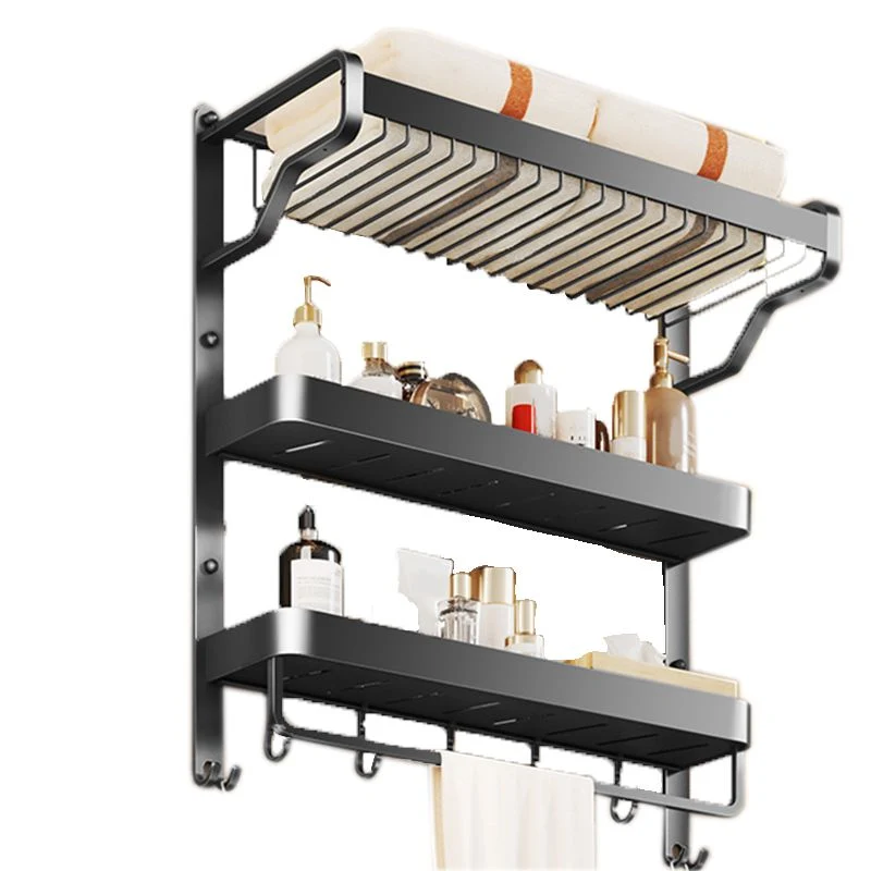 Juego de baño moderno, estante de baño negro mate, barra de toalla, Kit de accesorios de baño Clearhalo