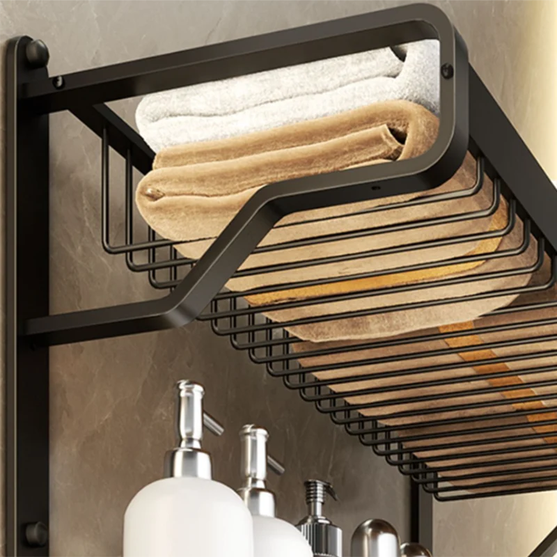 Juego de baño moderno, estante de baño negro mate, barra de toalla, Kit de accesorios de baño Clearhalo