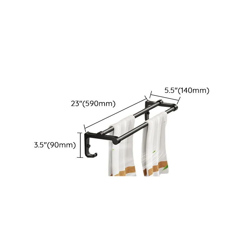 Juego de baño moderno, estante de baño negro mate, barra de toalla, Kit de accesorios de baño Clearhalo