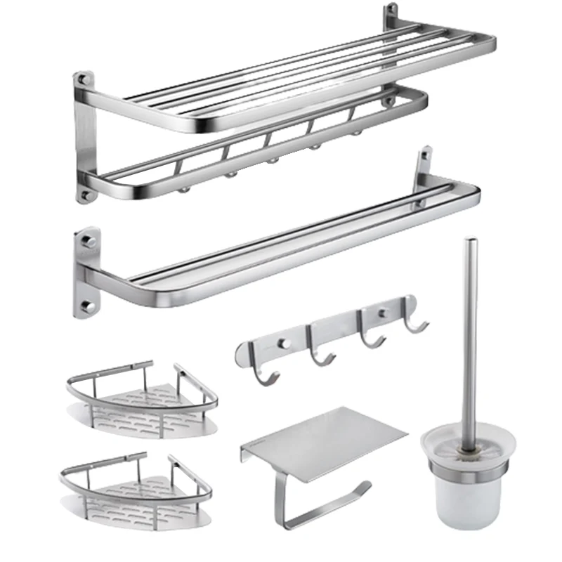 Juego de baño moderno, soporte de papel, estante de baño, Kit de accesorios de baño de acero inoxidable Clearhalo