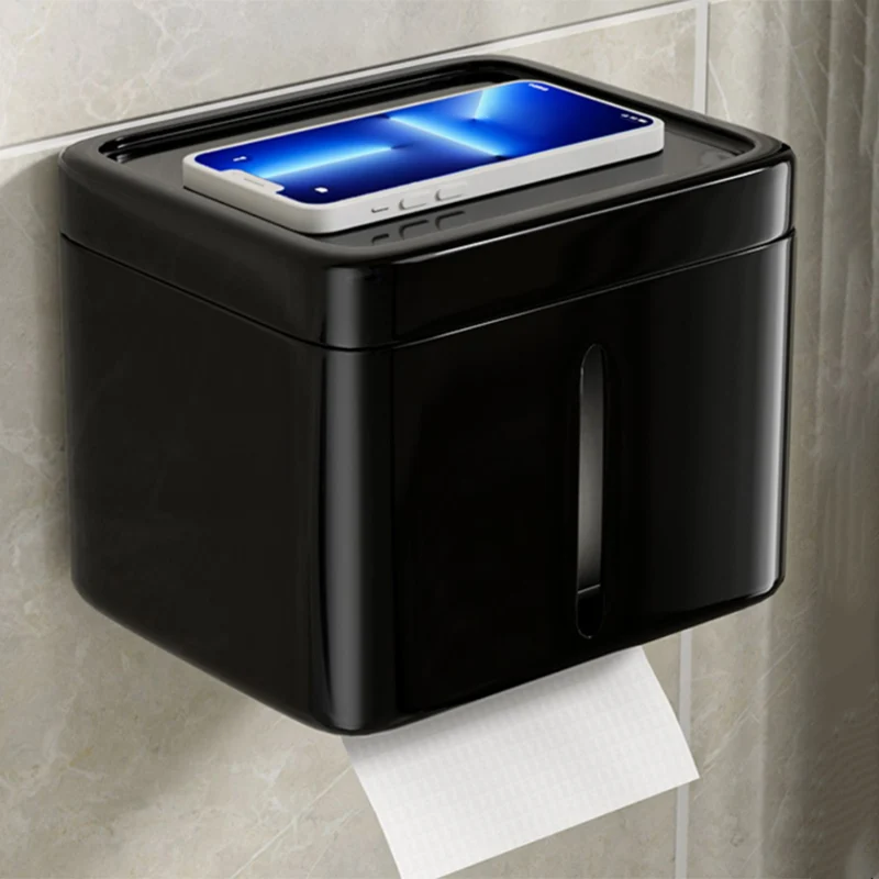 Juego de baño moderno, toallero, soporte de papel, Kit de accesorios de baño negro Clearhalo