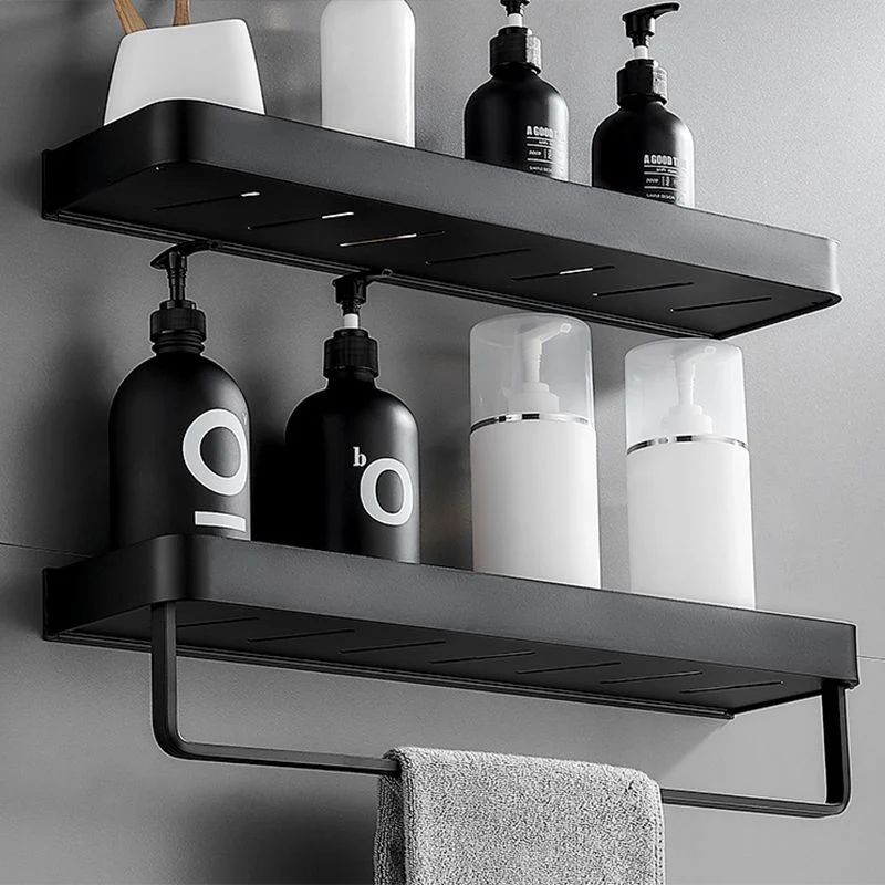 Juego de baño negro mate moderno estante de baño antioxidante de 1/2 pieza Clearhalo