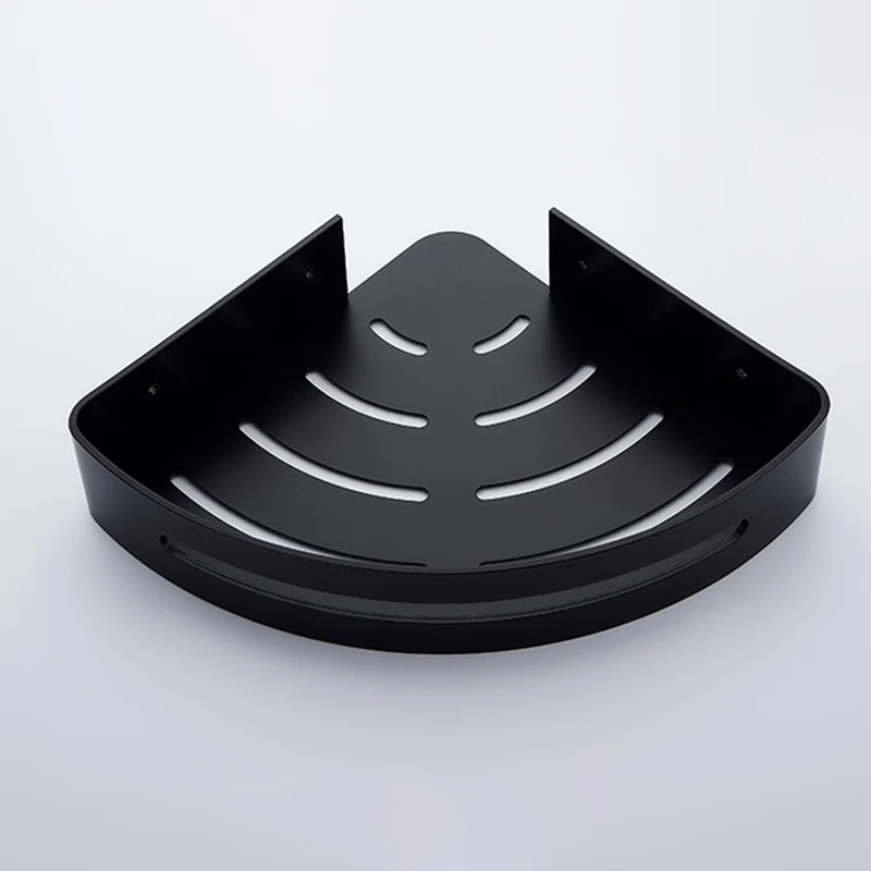 Juego de baño negro moderno estante de baño antioxidante de 1/2/3 piezas Clearhalo