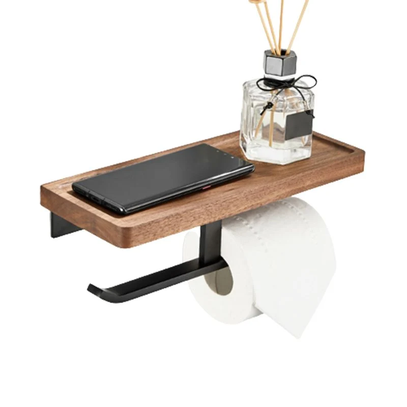 Juego de baño de nogal Juego de herrajes para accesorios de baño de metal negro Clearhalo