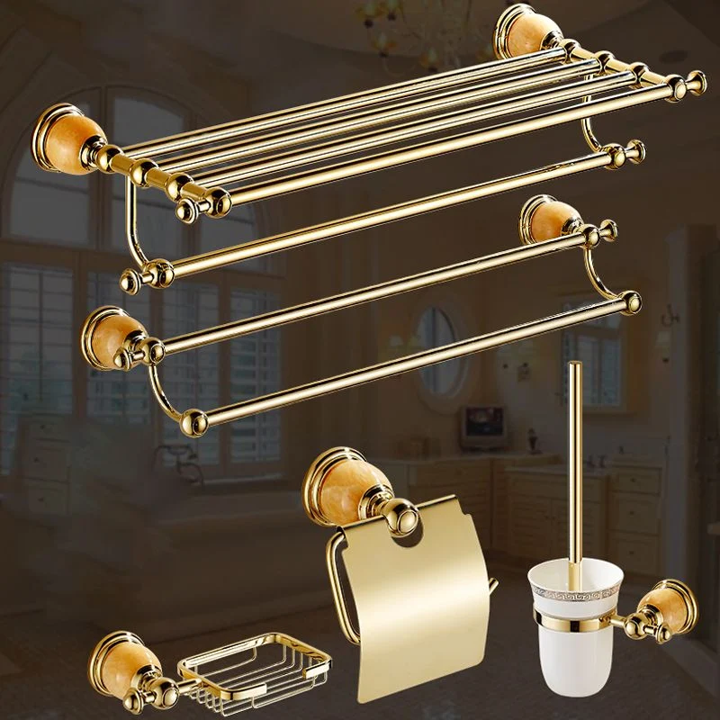 Juego de baño de oro pulido Accesorios de baño de metal Juego de herrajes Clearhalo
