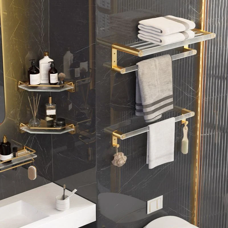 Juego de baño de 6 piezas Juego de herrajes para accesorios de baño de aluminio y acrílico Clearhalo
