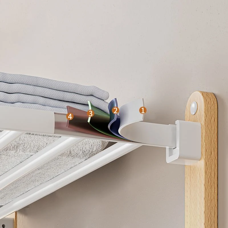 Juego de herrajes para accesorios de baño de madera maciza y metal blanco Blanco Clearhalo