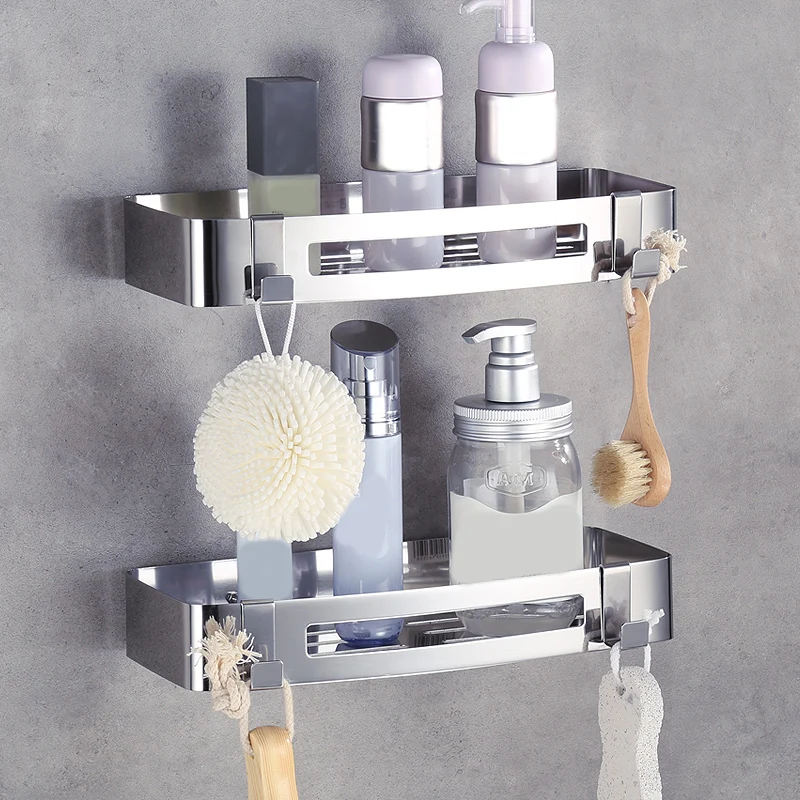 Juego de herrajes para baño de acero inoxidable, estante moderno para baño de 3 piezas Clearhalo
