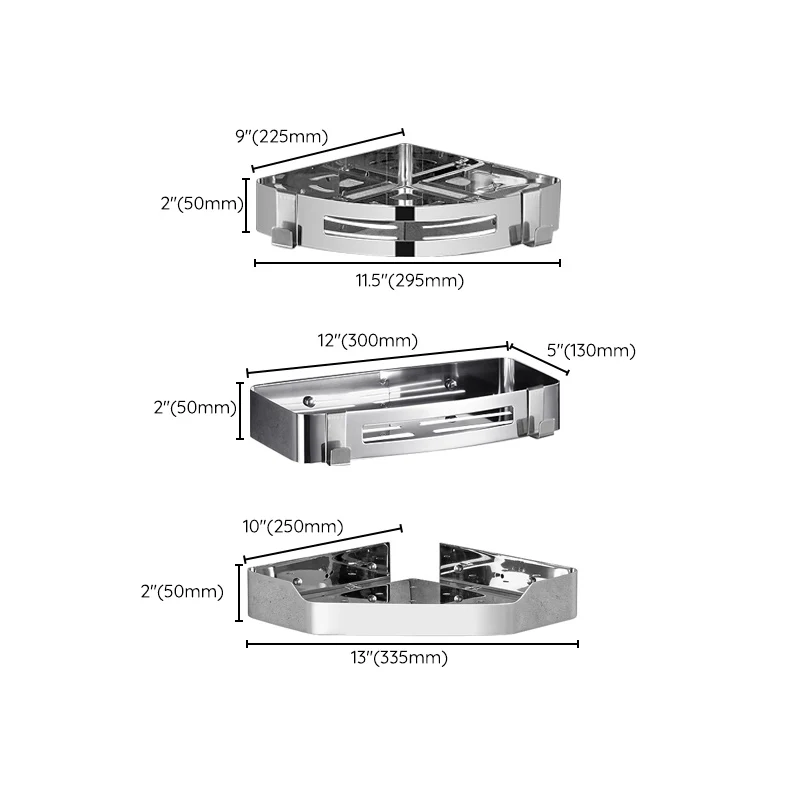 Juego de herrajes para baño de acero inoxidable, estante moderno para baño de 3 piezas Clearhalo