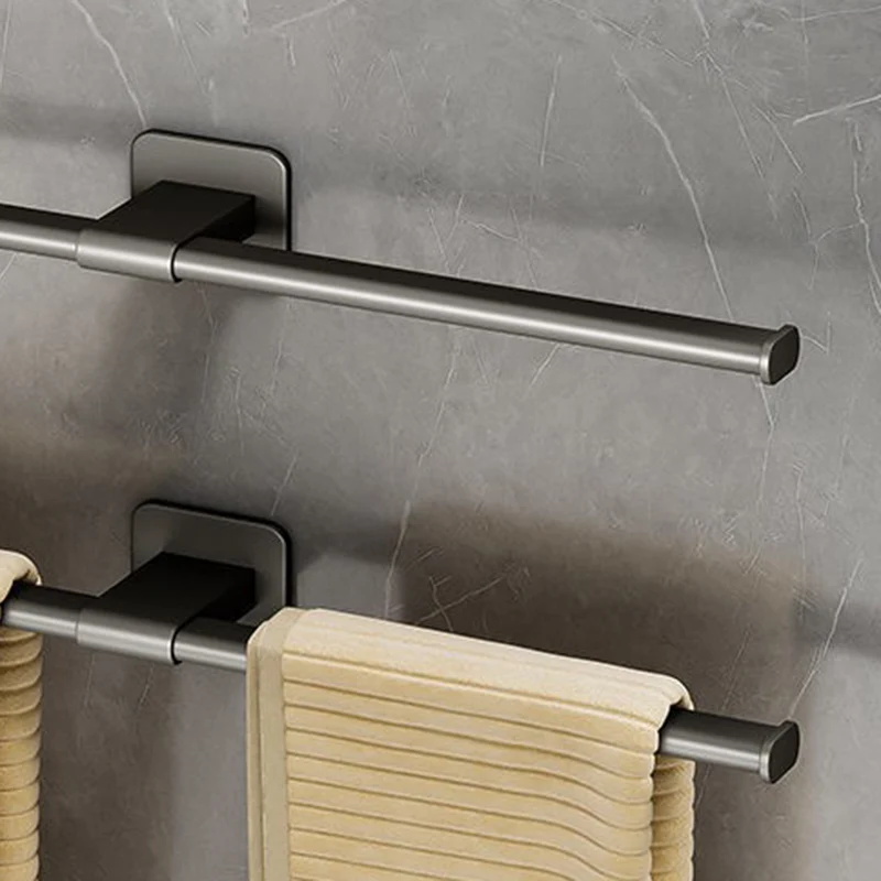 Juego de herrajes para baño de aluminio contemporáneo, toallero, herrajes para baño Clearhalo