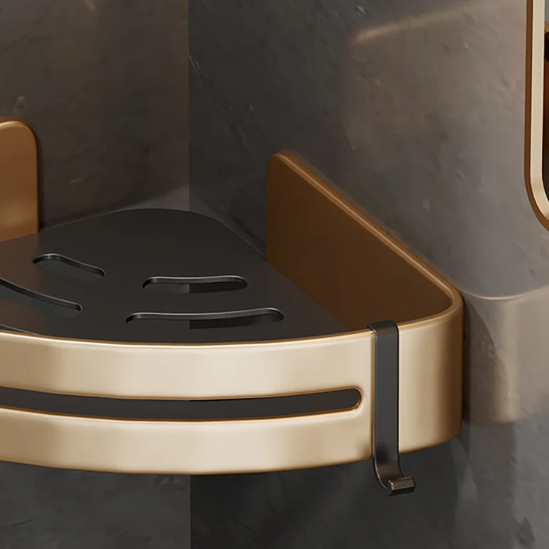 Juego de herrajes para baño dorado moderno, estante para baño, juego de herrajes para baño Clearhalo