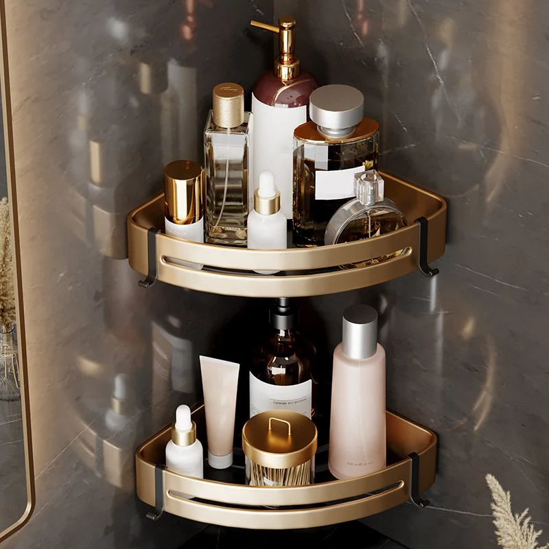 Juego de herrajes para baño dorado moderno, estante para baño, juego de herrajes para baño Clearhalo