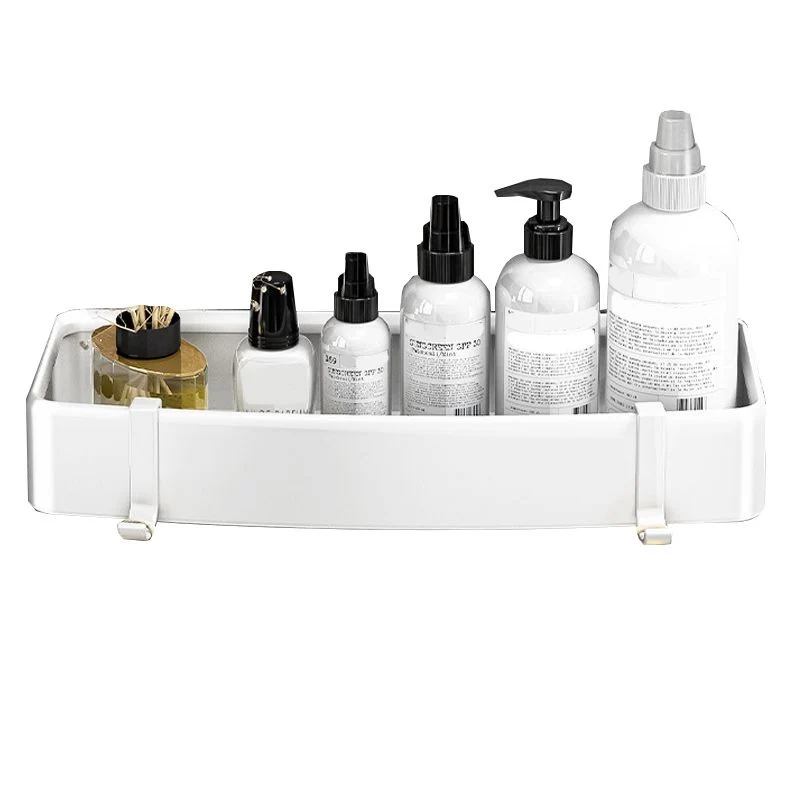 Juego de herrajes para baño de metal blanco y negro moderno, estante para baño, juego de herrajes para baño Clearhalo