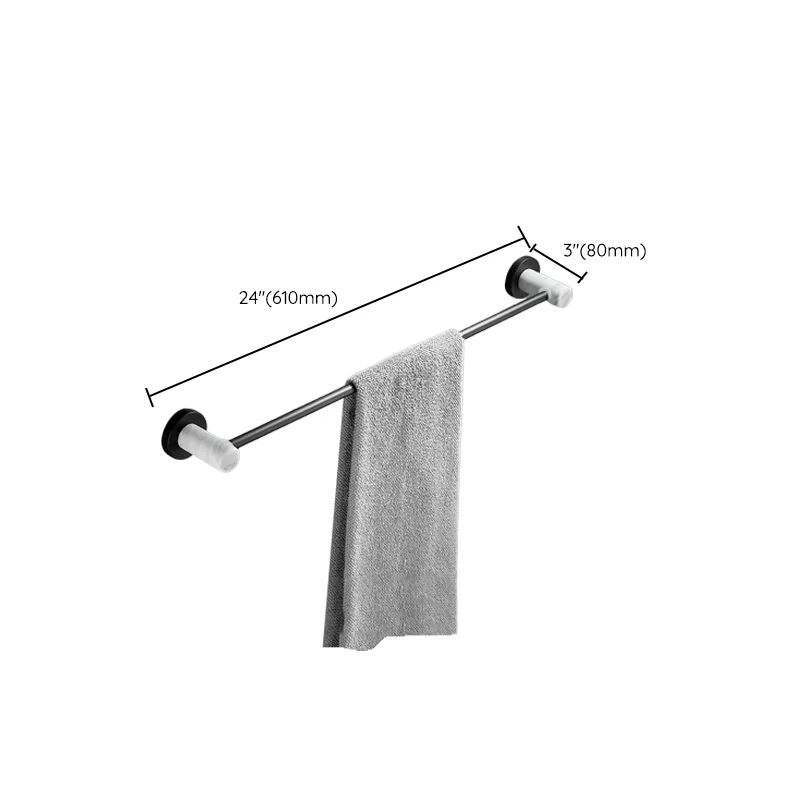 Juego de herrajes para baño de metal y mármol, individualmente o como juego, en negro Clearhalo