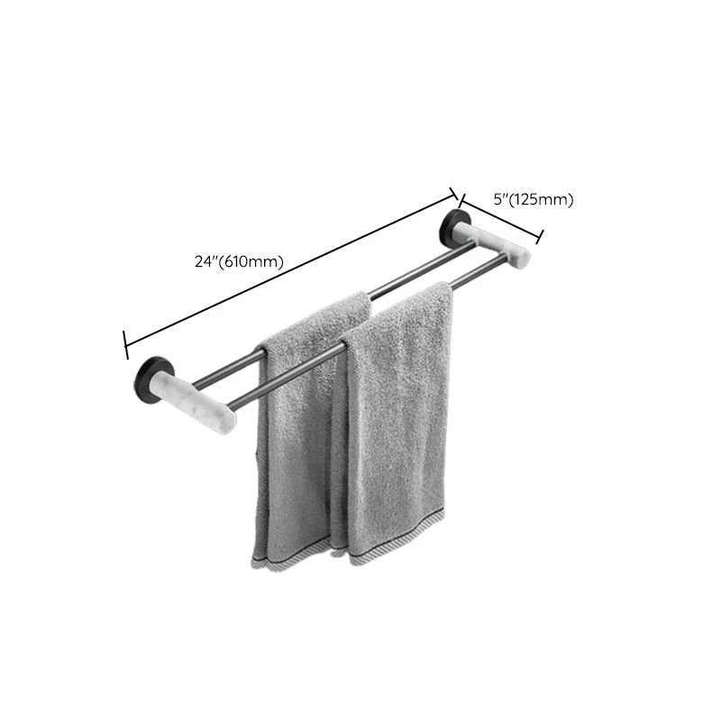 Juego de herrajes para baño de metal y mármol, individualmente o como juego, en negro Clearhalo