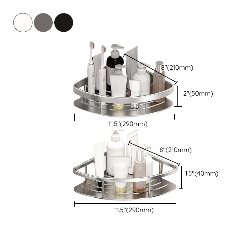 Juego de herrajes para baño minimalista, estante de baño plateado, juego de herrajes para baño Clearhalo