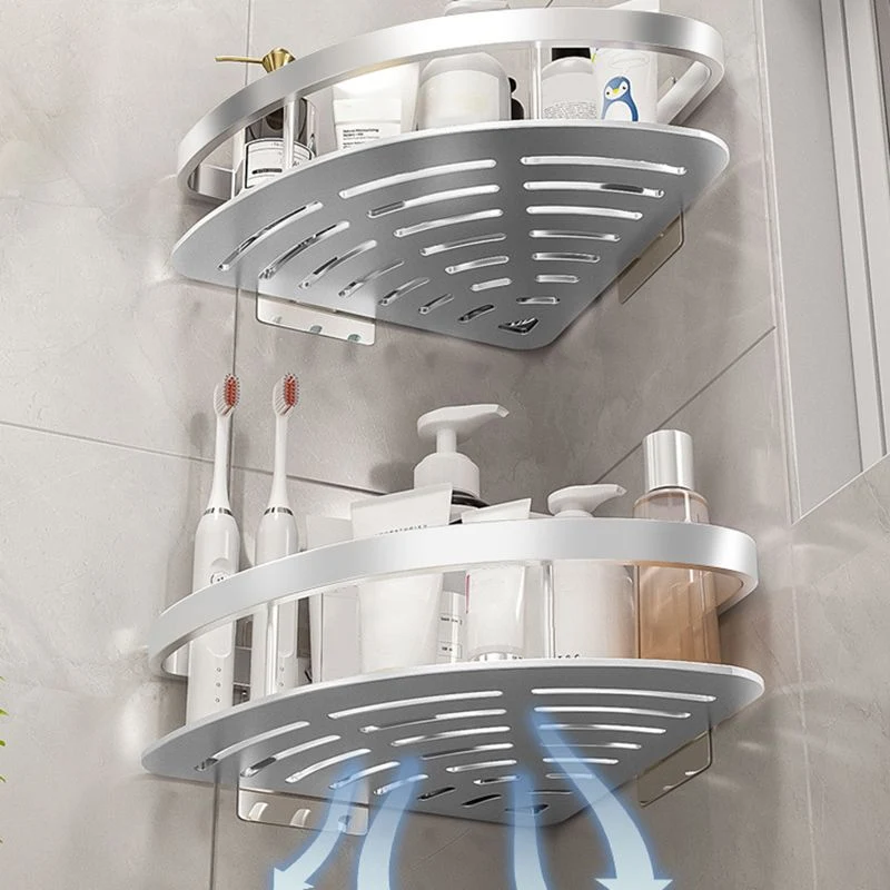 Juego de herrajes para baño minimalista, estante de baño plateado, juego de herrajes para baño Clearhalo