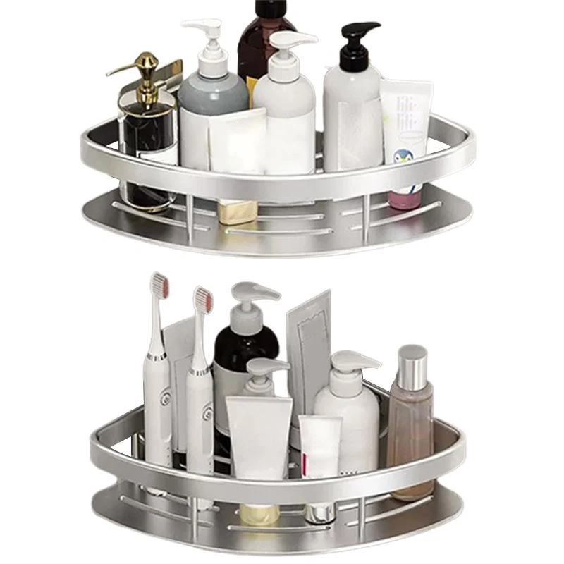 Juego de herrajes para baño minimalista, estante de baño plateado, juego de herrajes para baño Clearhalo