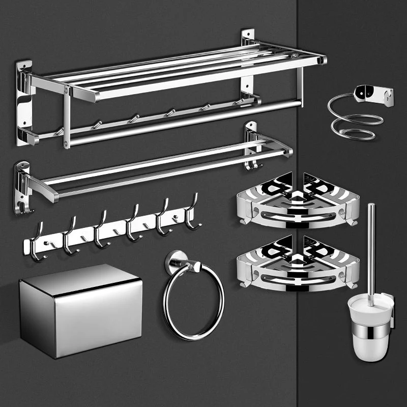 Juego de herrajes para baño moderno Juego de herrajes para accesorios de baño plateados Clearhalo