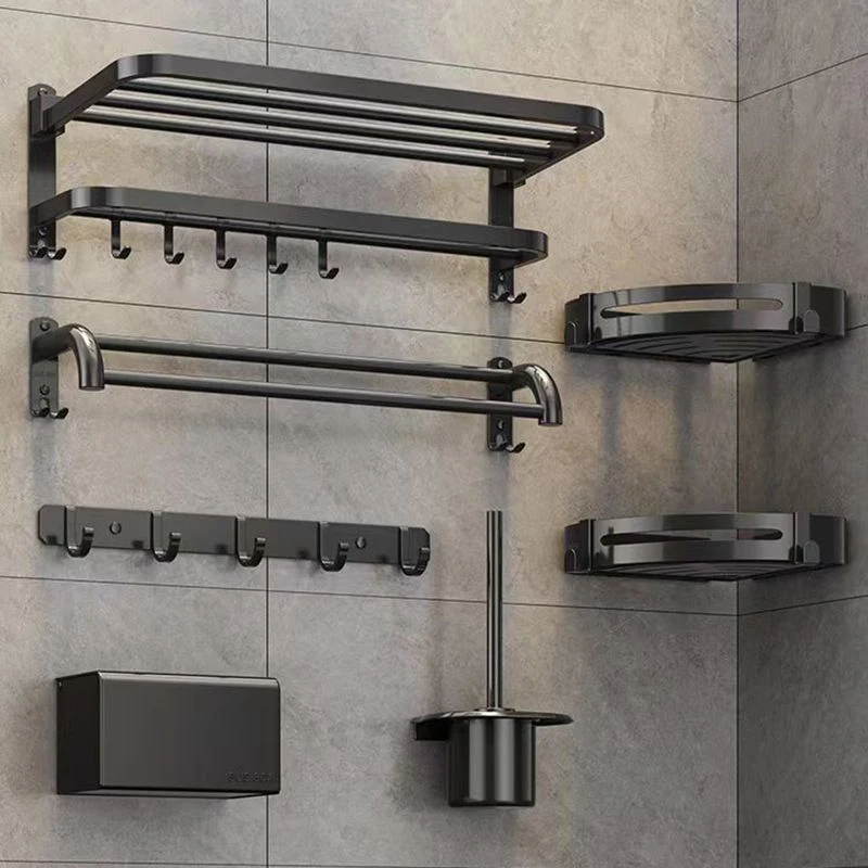 Juego de herrajes para baño negro mate Juego de herrajes para accesorios de baño modernos Clearhalo