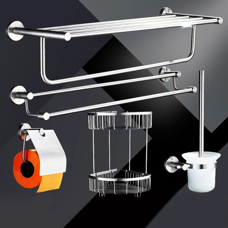 Juego de herrajes para baño tradicional cromado Juego de baño de acero inoxidable Clearhalo