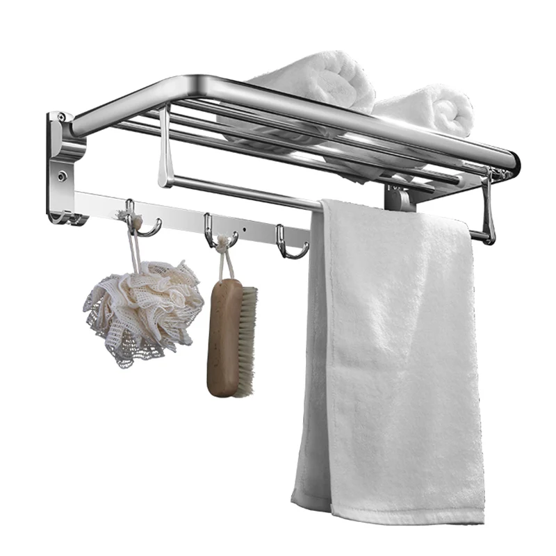 Juego moderno de accesorios para baño con soporte de papel y estante de baño de acero inoxidable Clearhalo