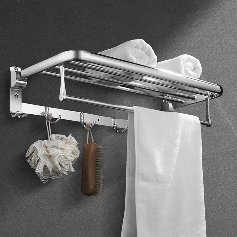 Juego moderno de accesorios para baño con soporte de papel y estante de baño de acero inoxidable Clearhalo