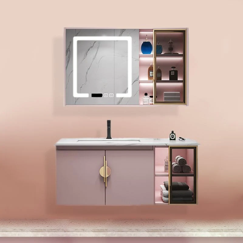 Juego de tocador de baño contemporáneo Juego de tocador de baño montado en la pared Clearhalo
