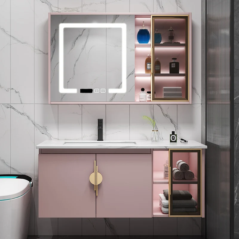 Juego de tocador de baño contemporáneo Juego de tocador de baño montado en la pared Clearhalo
