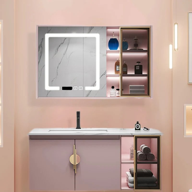 Juego de tocador de baño contemporáneo Juego de tocador de baño montado en la pared Clearhalo