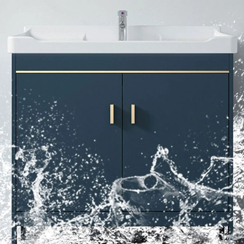 Juego de tocador de baño Glam, mueble independiente con tapa de cerámica y lavabo con grifo Clearhalo
