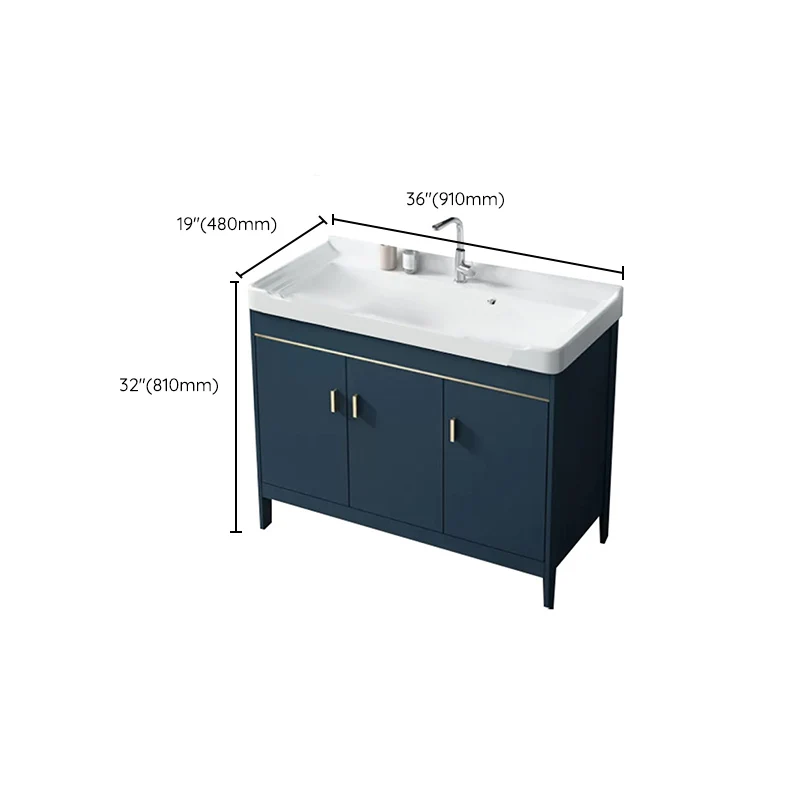 Juego de tocador de baño Glam, mueble independiente con tapa de cerámica y lavabo con grifo Clearhalo