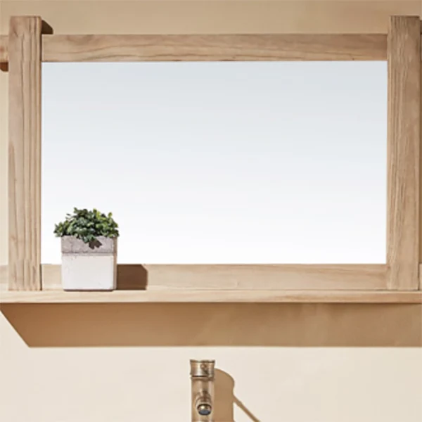 Juego de tocador de baño de madera tradicional, grifo independiente, tocador de baño incluido Clearhalo