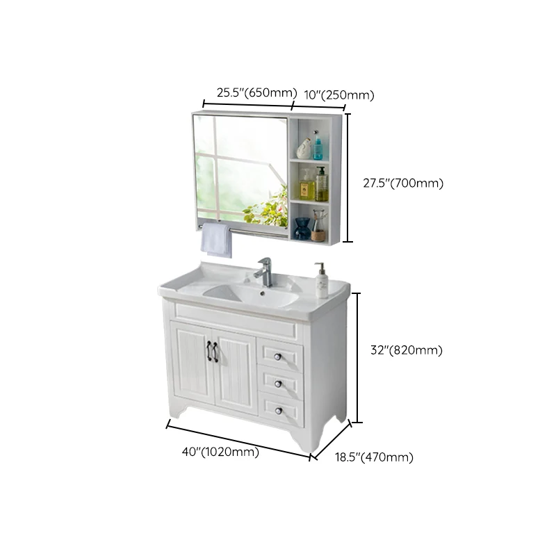 Juego de tocador de baño moderno Juego de tocador de baño independiente de madera Clearhalo