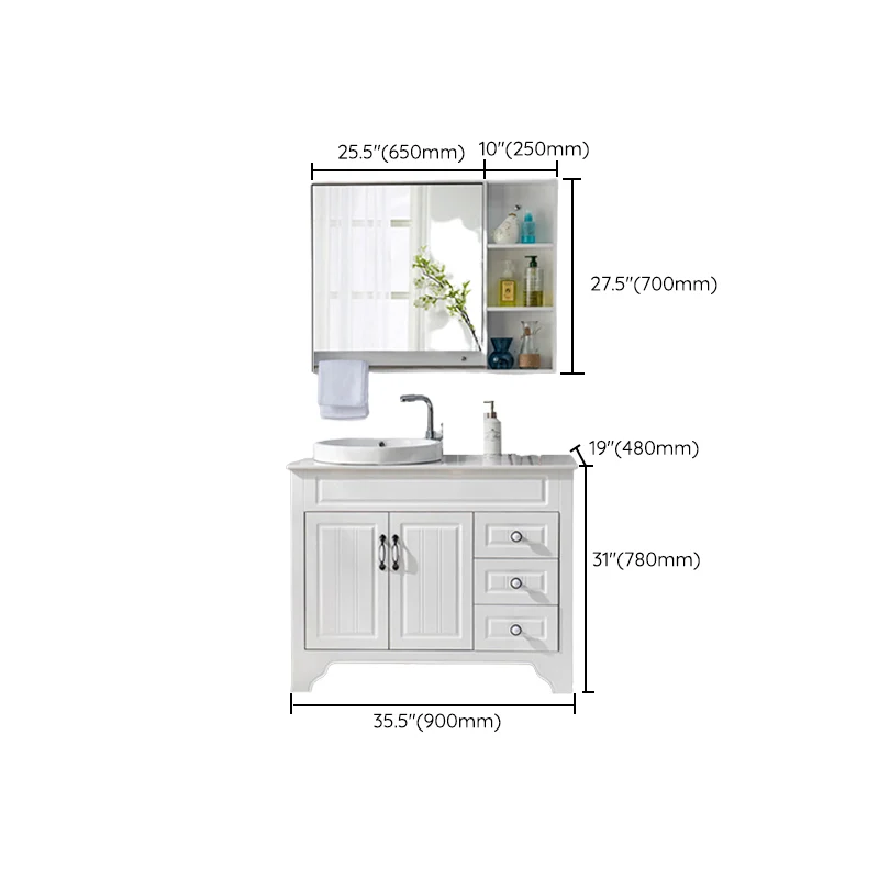 Juego de tocador de baño moderno Juego de tocador de baño independiente de madera Clearhalo