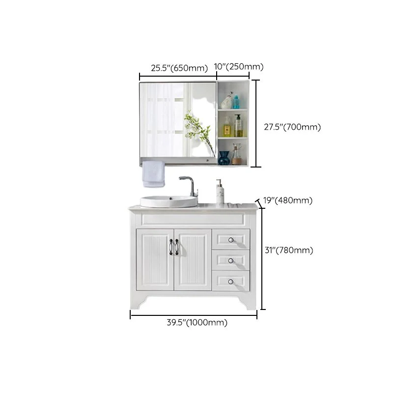Juego de tocador de baño moderno Juego de tocador de baño independiente de madera Clearhalo