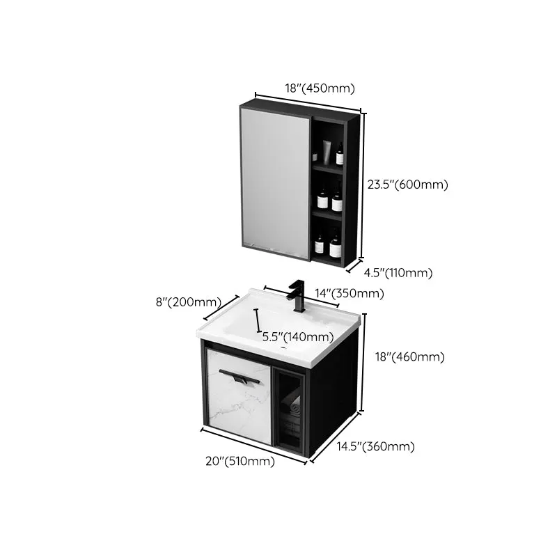Juego de tocador de baño moderno Tocador de baño de un lavabo de aluminio Clearhalo