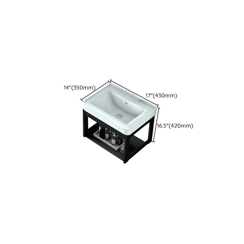 Juego de tocador de baño moderno, tocador con lavabo individual para montaje en pared Clearhalo