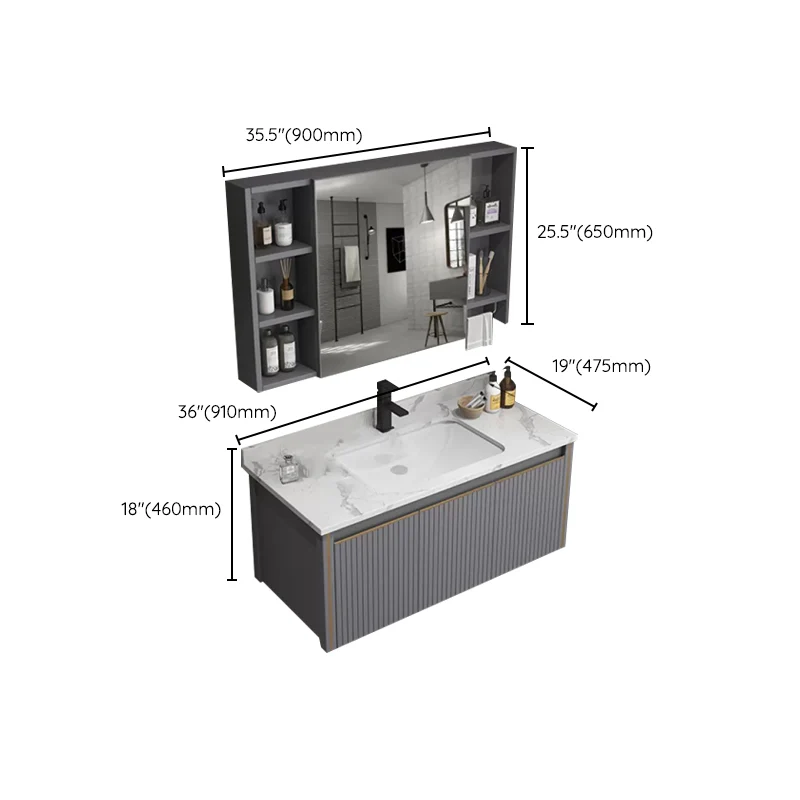 Juego de tocador de baño para montaje en pared, grifo moderno incluido, lavabo de baño Clearhalo