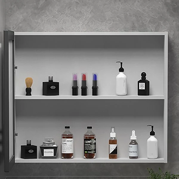 Juego de tocador individual rectangular con base de metal moderno para baño con montaje en pared Clearhalo