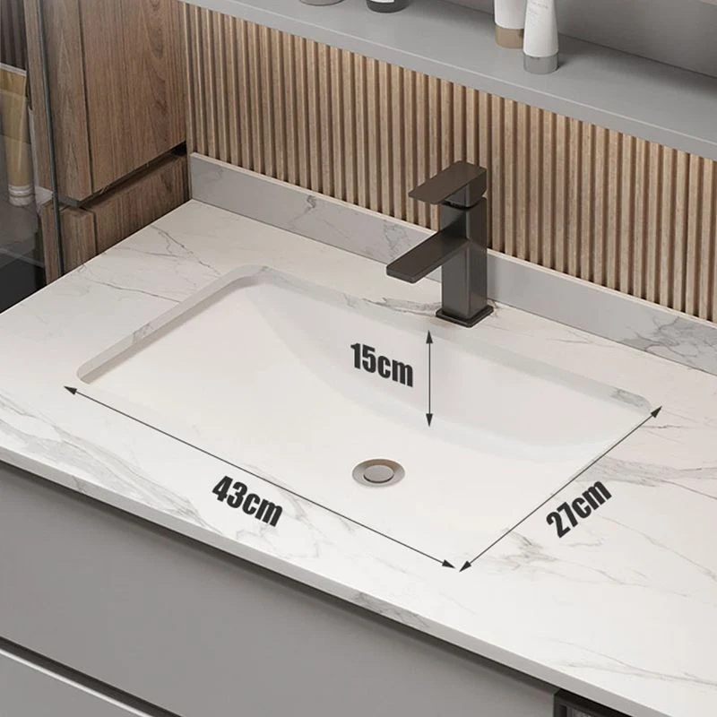 Juego de tocador para baño, cajones, estante de almacenamiento, lavabo de cerámica, juego de tocador Clearhalo