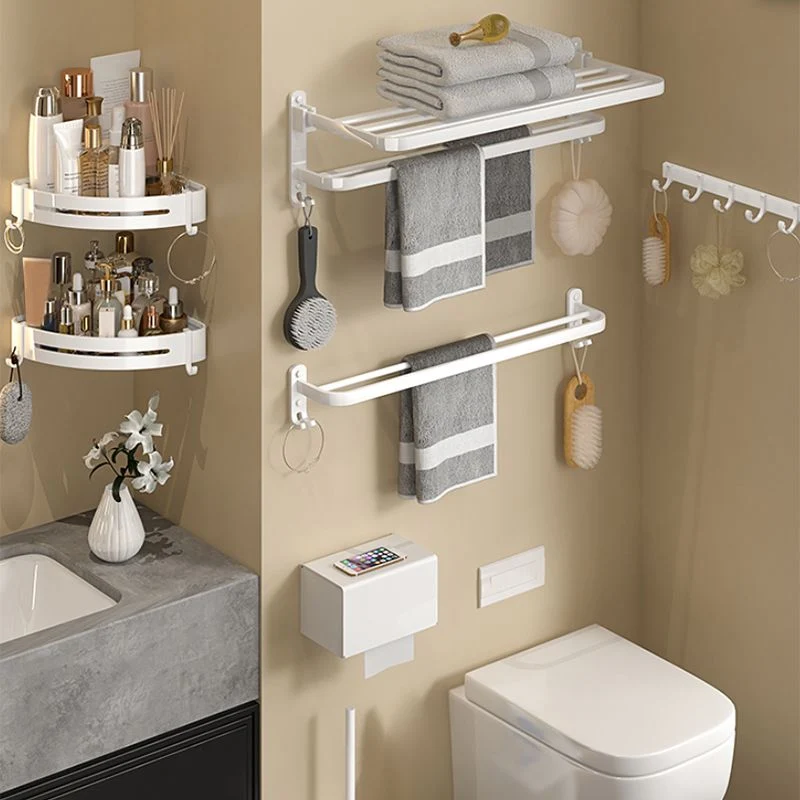 Kit de accesorios de baño blanco moderno, estante para baño, toallero, juego de accesorios para baño Clearhalo