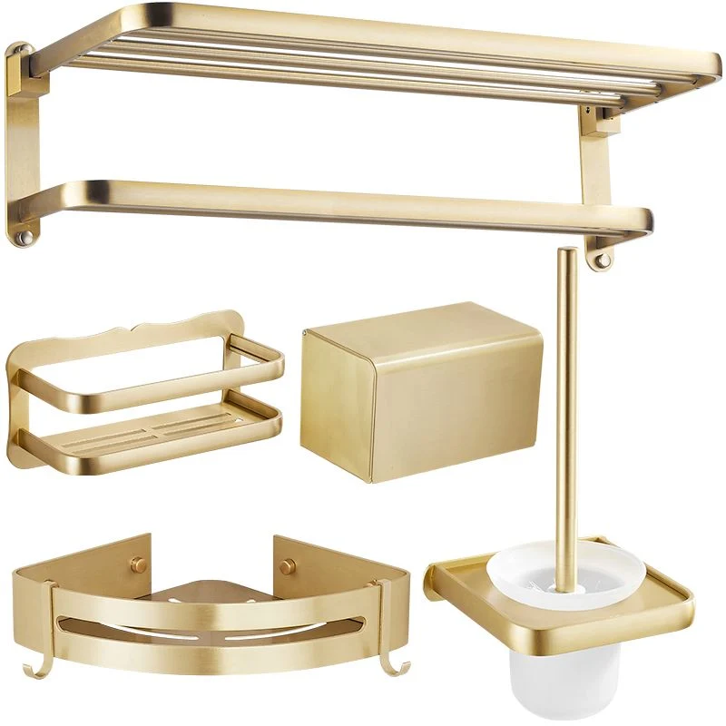 Kit de accesorios de baño dorado moderno, toallero, estante de baño, juego de accesorios para baño Clearhalo