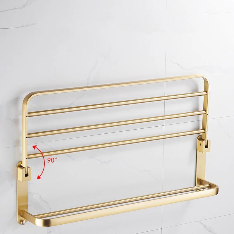 Kit de accesorios de baño dorado moderno, toallero, estante de baño, juego de accesorios para baño Clearhalo