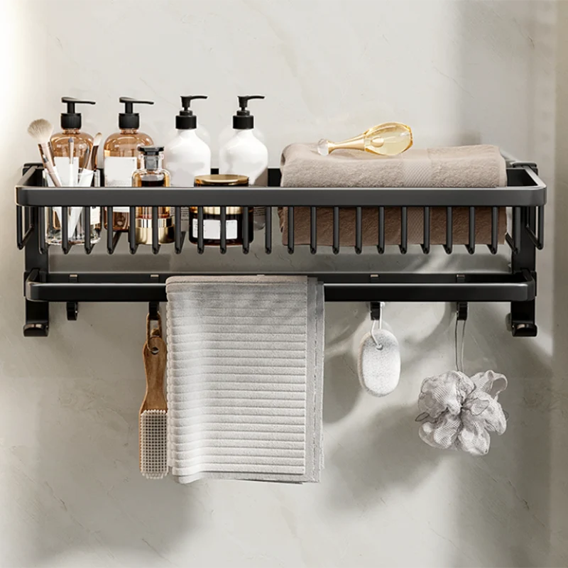 Kit de accesorios de baño moderno, estante de baño negro, juego de accesorios para baño Clearhalo