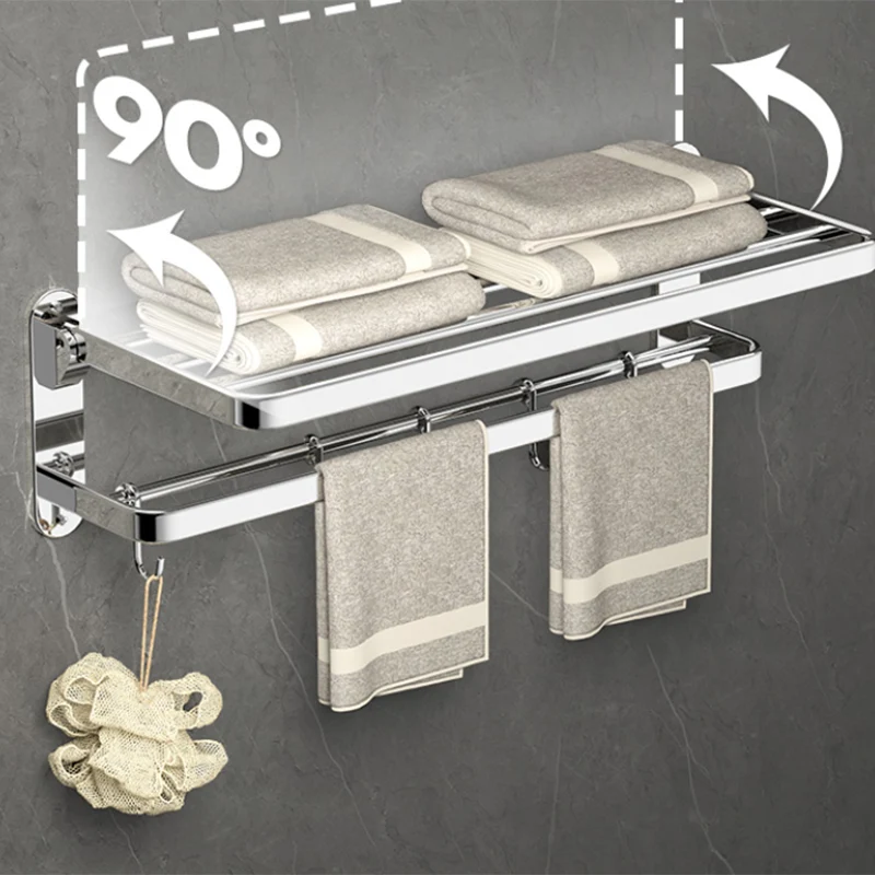 Kit de accesorios de baño moderno, estante de baño, barra de toalla inoxidable, juego de baño de acero Clearhalo