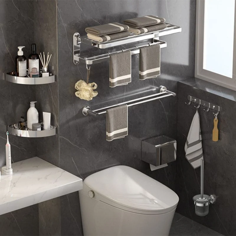 Kit de accesorios de baño moderno, estante de baño, barra de toalla inoxidable, juego de baño de acero Clearhalo