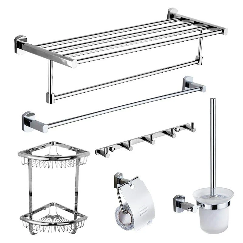 Kit de accesorios de baño moderno, soporte de papel, barra de toalla, juego de baño de acero inoxidable Clearhalo