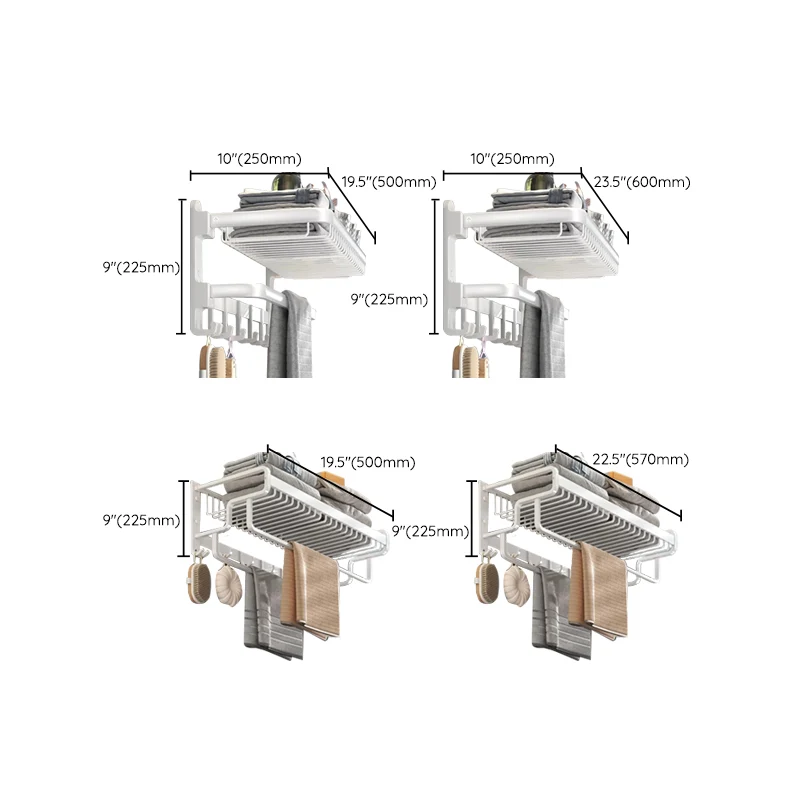 Kit de accesorios de baño moderno, soporte de papel blanco, estante de baño, juego de accesorios para baño Clearhalo